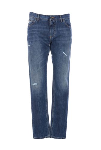 Straight Leg Distressed Jeans - Dolce & Gabbana - Modalova