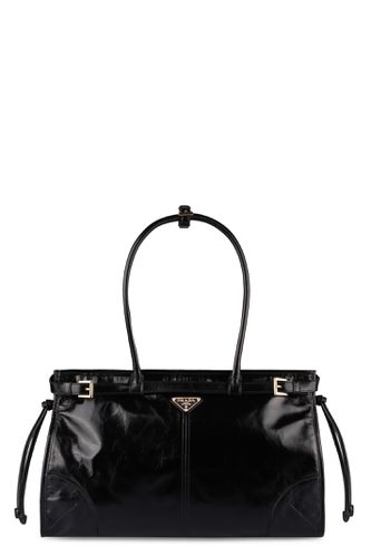 Prada Logo Print Leather Handbag - Prada - Modalova