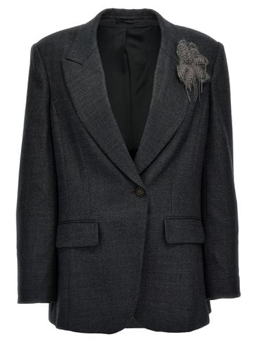 Monile Single-breasted Blazer - Brunello Cucinelli - Modalova