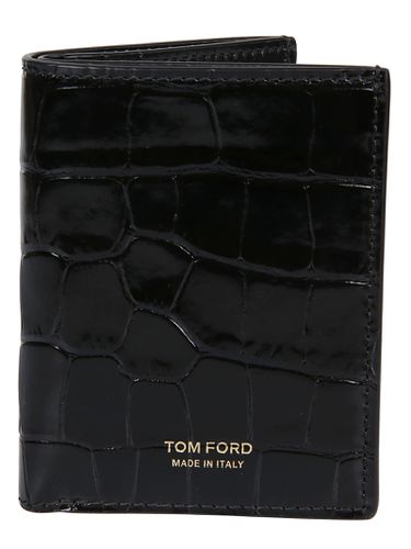 Shiny Printed Crocodile Folding Credit Card Holder - Tom Ford - Modalova
