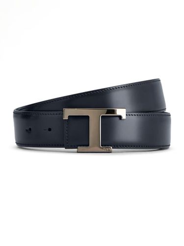 Blue And Brown Leather Double Face Belt - Tod's - Modalova