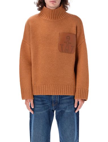 J. W. Anderson Leather Patchpocket High Neck Knit - J.W. Anderson - Modalova