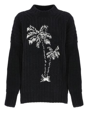 Sweater With Palm Chunky Logo - Palm Angels - Modalova