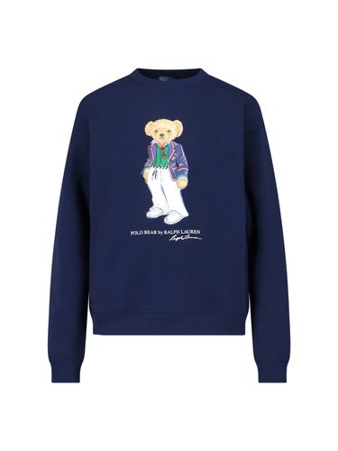 Cotton Blend Sweatshirt With Polo Bear Print - Polo Ralph Lauren - Modalova