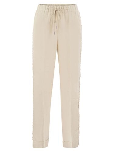 Linen Trousers With Side Fringes - Peserico - Modalova