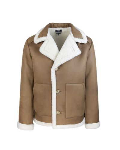 Single-breasted Shearling Coat A. P.C - A.P.C. - Modalova