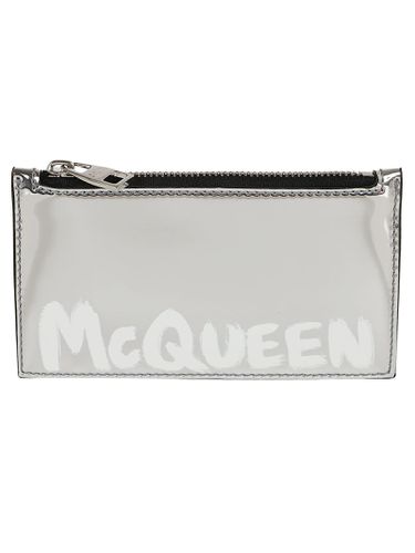 Card-holder With Mcqueen Graffiti Logo In Laminated Leather Man - Alexander McQueen - Modalova