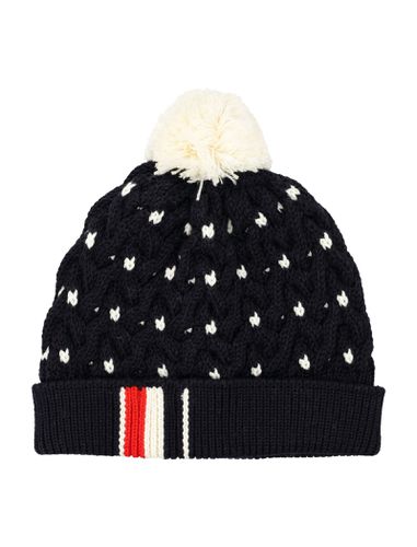 Cable Hat With Rwb Stripe - Thom Browne - Modalova