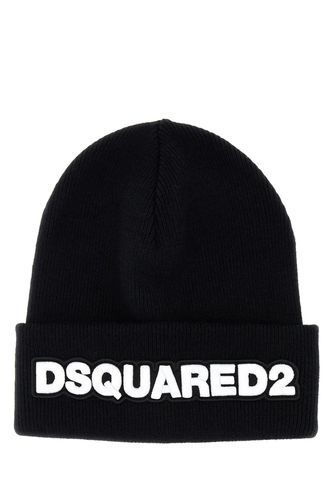 Dsquared2 Black Wool Beanie Hat - Dsquared2 - Modalova