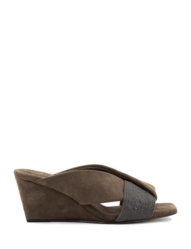 Suede Wedge Mules - Brunello Cucinelli - Modalova