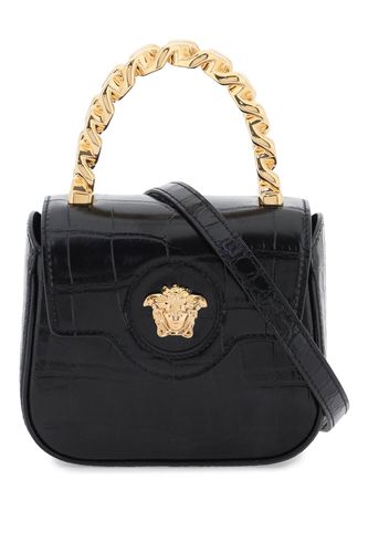 Croco-embossed Leather la Medusa Mini Bag - Versace - Modalova