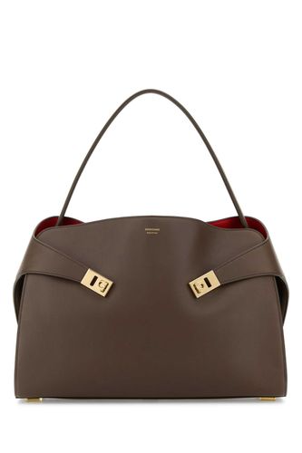 Brown Leather Large Hug Soft Shoulder Bag - Ferragamo - Modalova