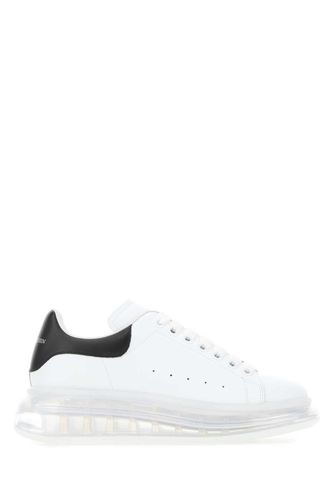 White Leather Sneakers With Black Leather Heel - Alexander McQueen - Modalova