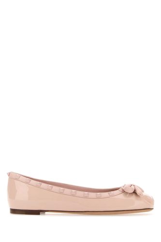 Pink Leather Rockstud Ballerinas - Valentino Garavani - Modalova