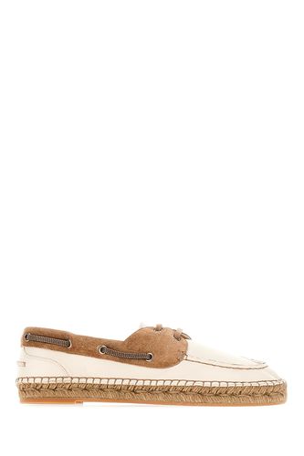 Ivory Leather Loafers - Brunello Cucinelli - Modalova