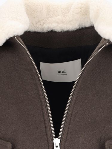 Shearling Bomber Jacket - Ami Alexandre Mattiussi - Modalova