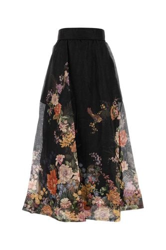 Printed Linen Blend Pavilion Skirt - Zimmermann - Modalova