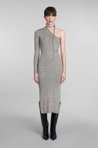 Ganni Dress In Silver Polyester - Ganni - Modalova