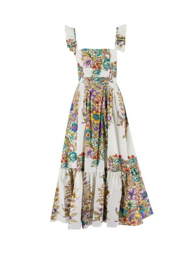 Etro White Cotton Dress With Print - Etro - Modalova