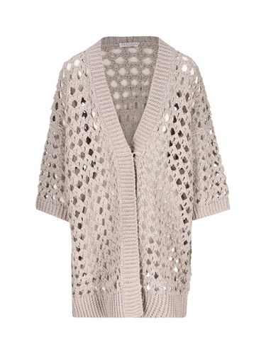 Jute And Cotton Mesh Cardigan - Brunello Cucinelli - Modalova