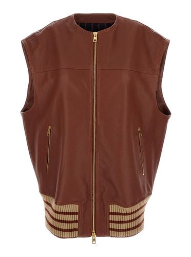 Sleeveless Jacket With Rear Printed In Leather Woman - Etro - Modalova
