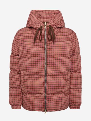 Hooded Down Padded Jacket Geneve With Pied De Poul Print - MC2 Saint Barth - Modalova