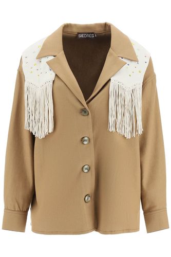 Overshirt With Embroidered Fringed Panel - SIEDRES - Modalova