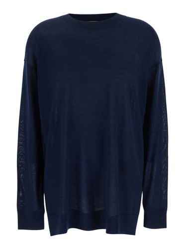 Long-sleeved Crewneck Sweater In Wool And Silk Blend Woman - Parosh - Modalova