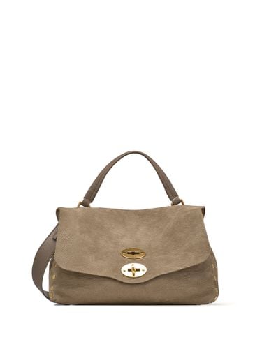 Jones Brown Suede Postina Bag With Shoulder Strap - Zanellato - Modalova