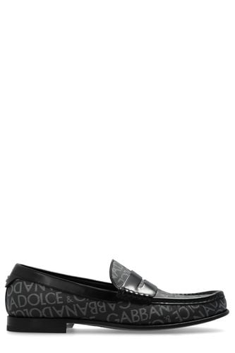 Logo Jacquard Fabric Loafers - Dolce & Gabbana - Modalova