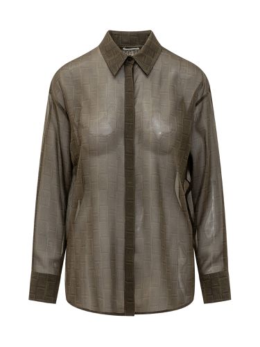 Monogrammed Semi-sheer Shirt - Ferragamo - Modalova