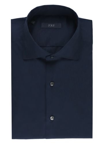 Fay Navy Blue Cotton Shirt - Fay - Modalova