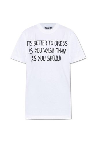 Slogan-printed Crewneck T-shirt - Moschino - Modalova