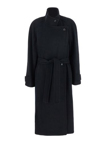 Double-breasted Coat With Removable Belt And Wraparound Design In Wool Blend Woman - Low Classic - Modalova