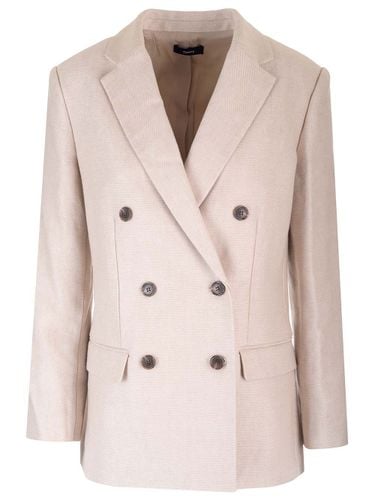 Double-breasted Blazer In Linen Twill - Theory - Modalova