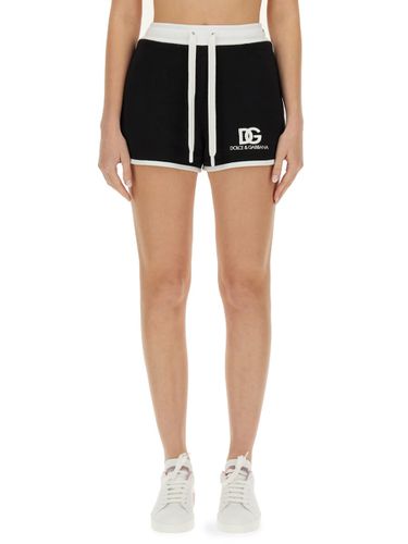 Shorts With Logo Embroidery - Dolce & Gabbana - Modalova