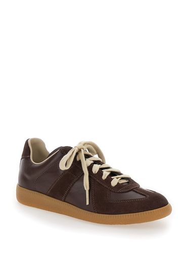 Replica Brown Low Top Sneakers In Suede And Leather Woman - Maison Margiela - Modalova