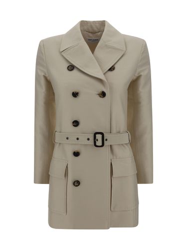 Saint Laurent Froisse Trench Coat - Saint Laurent - Modalova