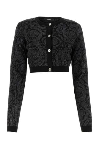 Embroidered Stretch Viscose Blend Cardigan - Versace - Modalova