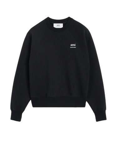 Crew-neck Sweatshirt With Logo Writing - Ami Alexandre Mattiussi - Modalova