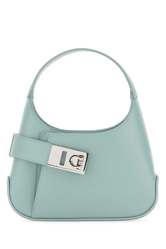 Powder Blue Leather Hobo Mini Handbag - Ferragamo - Modalova