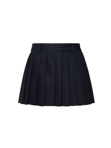 Embroidered Stretch Wool Mini Skirt - Miu Miu - Modalova