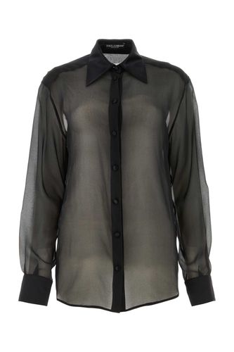 Black Stretch Silk Shirt - Dolce & Gabbana - Modalova