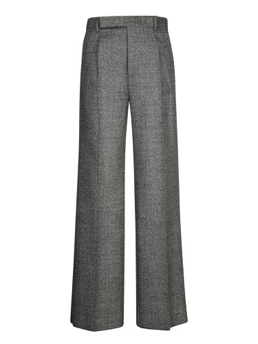 Wide-leg Wool Trousers - Emporio Armani - Modalova