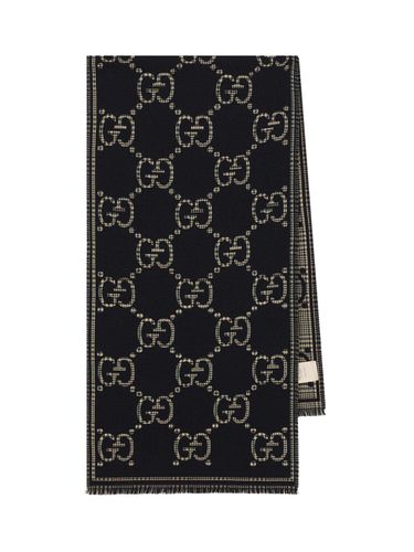 Gg Jacquard Fringed Edge Scarf - Gucci - Modalova