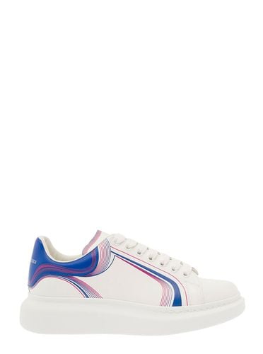 White Multicolour Oversized Sneakers With Curved tech Prints In Leather Man - Alexander McQueen - Modalova
