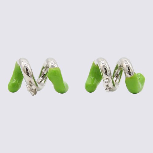 Silver And Green Metal Earrings - Sunnei - Modalova