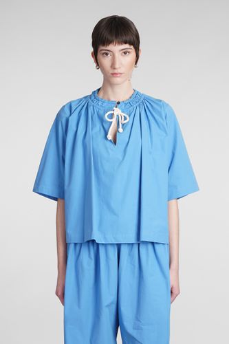 Jil Sander Blouse In Cyan Cotton - Jil Sander - Modalova