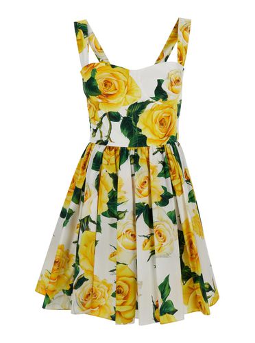 Rose Print Short Dress - Dolce & Gabbana - Modalova
