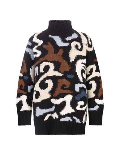 Black Sweater With Multicoloured Inlay Pattern - Ermanno Scervino - Modalova